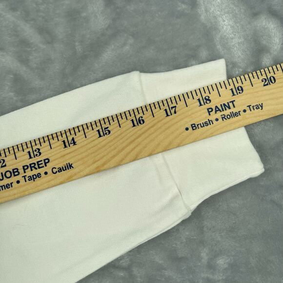 Ralph Lauren Jeans Company Top Womens Medium White Navy Monogram Polo 3/4 Sleeve - Picture 9 of 14